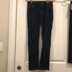 Dark wash matchstick jeans